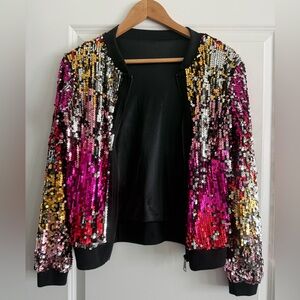 Sequin Multicolor Bomber Jacket